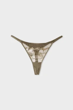 ETAM Tanga|Novedades Braguitas|Tanga de tul bordado COBRE
