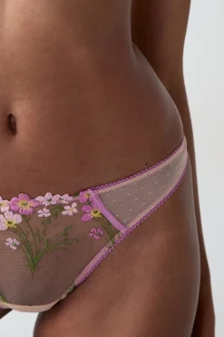 ETAM Tanga|Tanga de tul bordado LILA