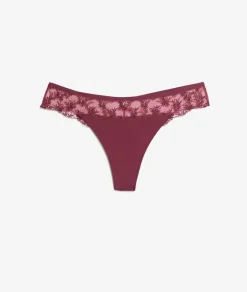 ETAM Tanga Brasileño|Tanga de tul bordado TERRACOTA