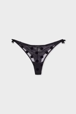 ETAM Tanga Brasileño|Tanga de tul plumeti NEGRO
