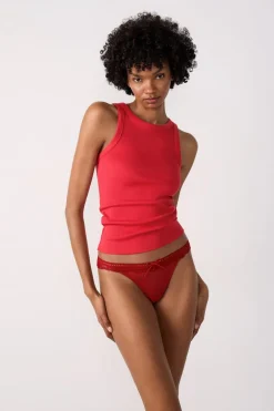 ETAM Braguitas Sexy|Tanga|Tanga de tul y encaje CARDINAL
