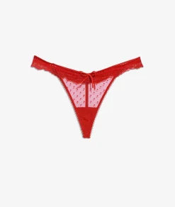 ETAM Braguitas Sexy|Tanga|Tanga de tul y encaje CARDINAL