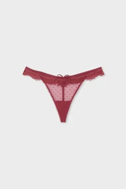 ETAM Braguitas Sexy|Tanga|Tanga de tul y encaje GRENADINE