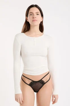 ETAM Braguitas Sexy|Braguitas Encaje|Tanga de tul y encaje NEGRO