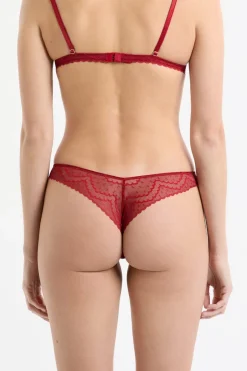 ETAM Braguitas Encaje|Tanga Brasileño|Tanga en dentelle ROUGE