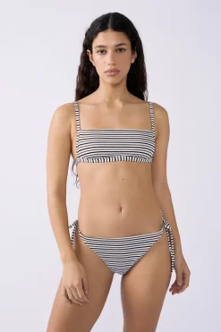 ETAM Bandeau|Top bikini a rayas con lazada MULTICOLOR