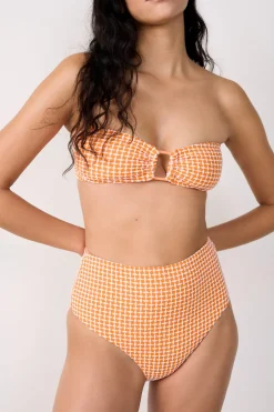 ETAM Bandeau|Top bikini bandeau estampado NARANJA