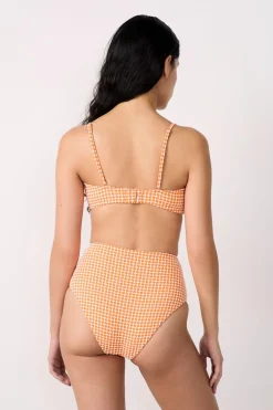 ETAM Bandeau|Top bikini bandeau estampado NARANJA