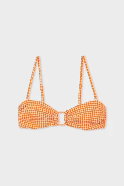 ETAM Bandeau|Top bikini bandeau estampado NARANJA