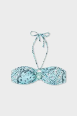 ETAM Bandeau|Top bikini bandeau estampado reversible ESTAMPADO FONDO VERDE