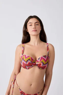 ETAM Con Aro|Top bikini bandeau estampado ROSA
