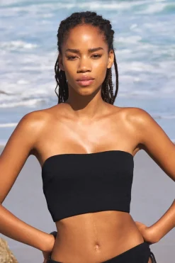 ETAM Bandeau|Top bikini bandeu tirantes desmontable NEGRO