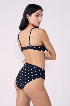 ETAM Push Up|Top bikini push-up de lunares IMP FD NEGRO