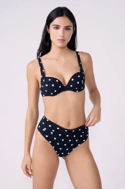 ETAM Push Up|Top bikini push-up de lunares IMP FD NEGRO
