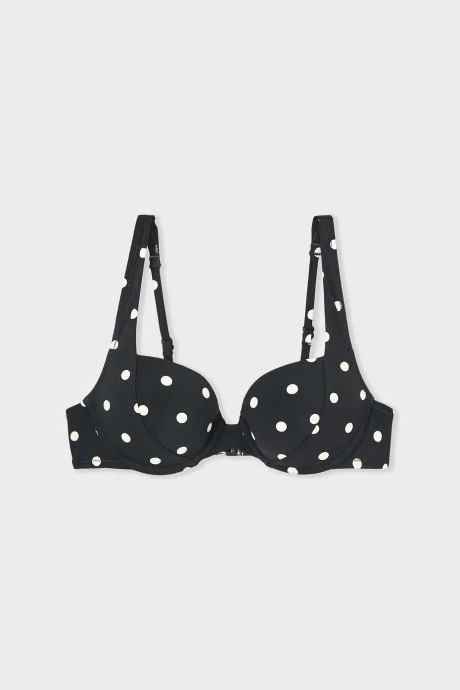 ETAM Push Up|Top bikini push-up de lunares IMP FD NEGRO
