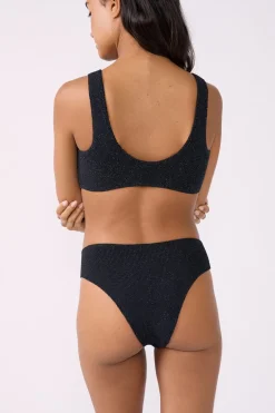 ETAM Triángulos|Top bikini tejido brillante PLATA