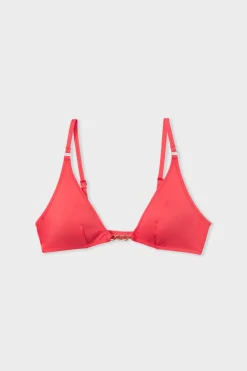 ETAM Triángulos|Top bikini triangular con detalle de joya CORAL