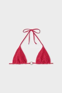 ETAM Triángulos|Top bikini triangular con anilla FUCSIA