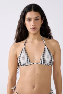 ETAM Triángulos|Top bikini triangular con rayas MULTICOLOR