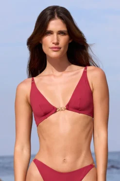 ETAM Triángulos|Top bikini triangular detalles joya MARR&Oacute;N