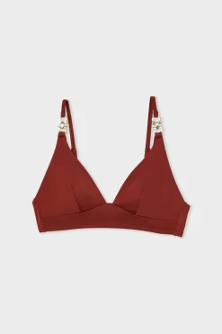 ETAM Triángulos|Top bikini triangular detalle joya MARR&Oacute;N