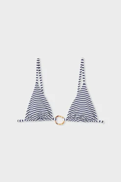 ETAM Triángulos|Top bikini triangular detalle de anilla MARINO