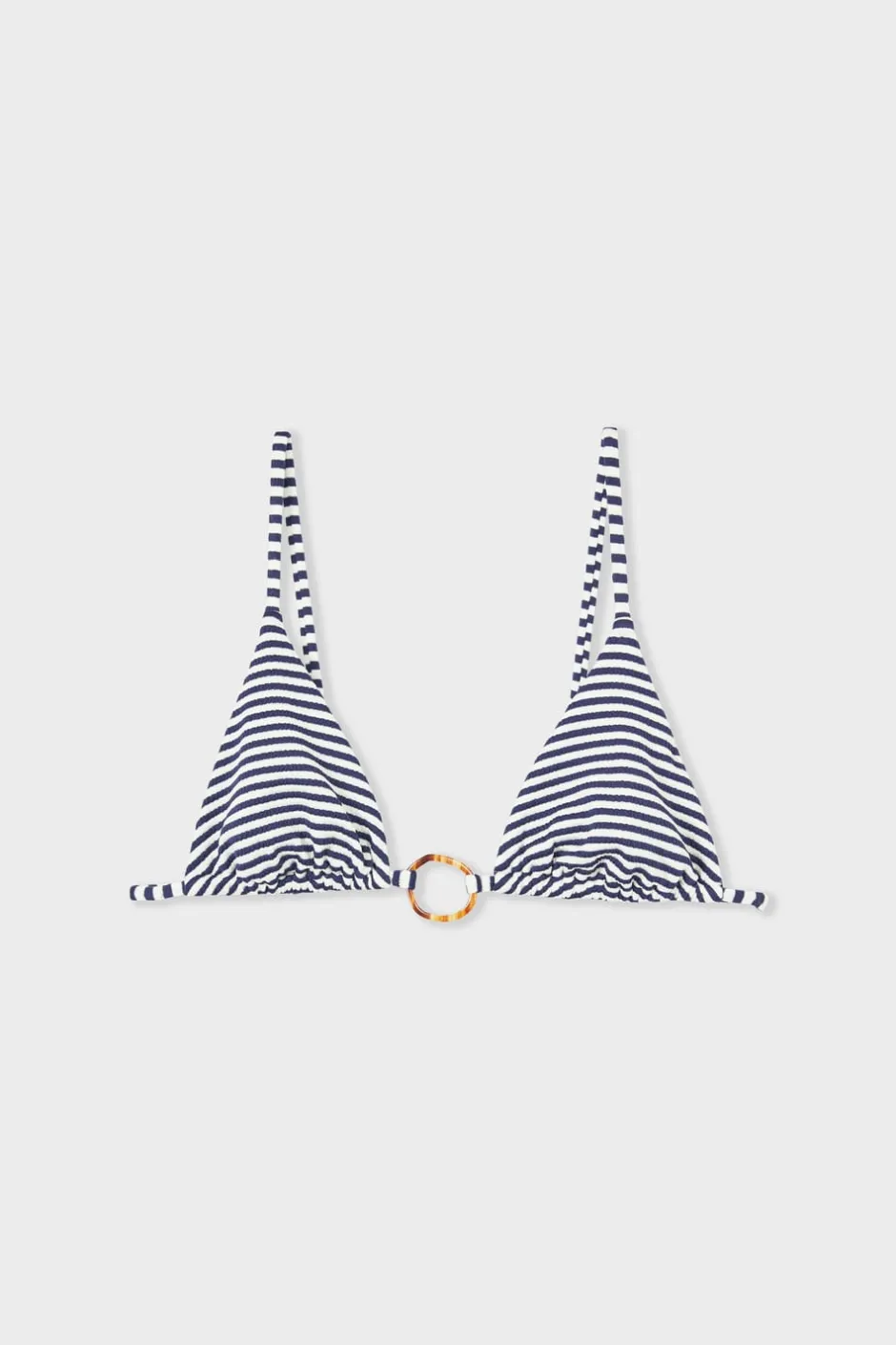 ETAM Triángulos|Top bikini triangular detalle de anilla MARINO