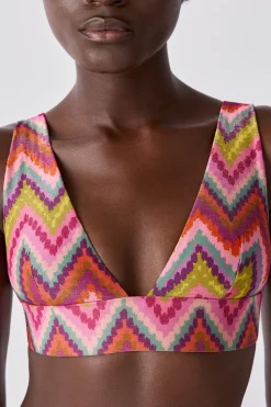 ETAM Triángulos|Top bikini triangular ESTAMPADO
