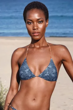 ETAM Triángulos|Top bikini triangular floral ESTAMPADO