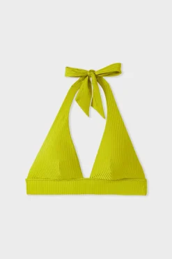 ETAM Triángulos|Top bikini triangular sin aros AMARILLO &Aacute;CIDO