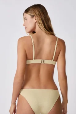 ETAM Triángulos|Top bikini triangular sin aros brillante DORADO