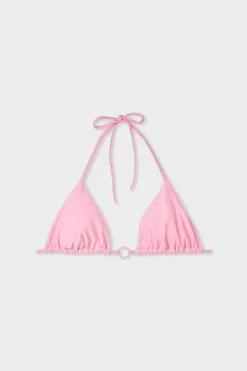 ETAM Triángulos|Top bikini triangular sin aros ROSA