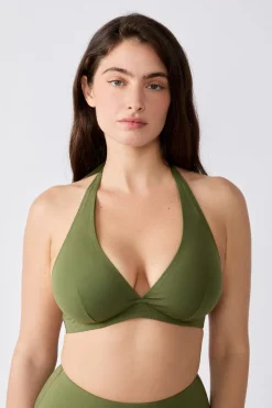ETAM Con Aro|Top bikini triángulo con aros KAKI