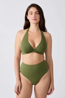 ETAM Con Aro|Top bikini triángulo con aros KAKI