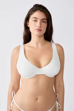 ETAM Con Aro|Sujetadores Talla Grande: Copas D-G|Top bikini triángulo con aros BLANCO