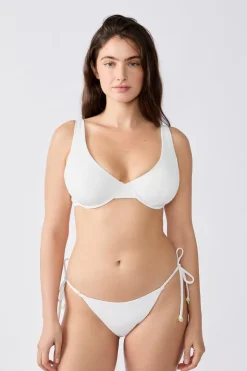 ETAM Con Aro|Sujetadores Talla Grande: Copas D-G|Top bikini triángulo con aros BLANCO