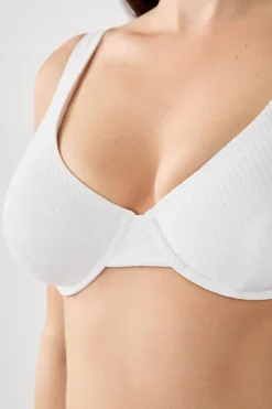ETAM Con Aro|Sujetadores Talla Grande: Copas D-G|Top bikini triángulo con aros BLANCO