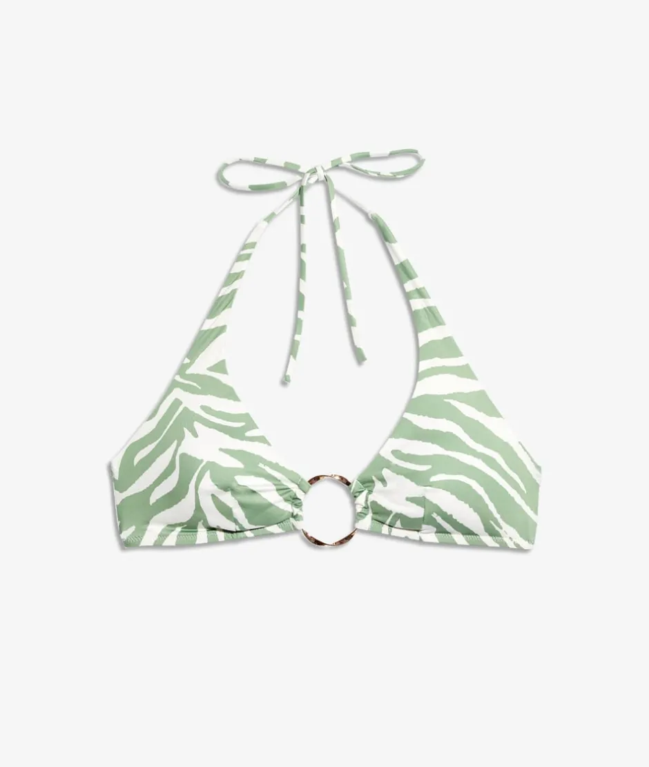 ETAM Triángulos|Top bikini triángulo con detalle de anillas La modelo mide 1m75 y viste S