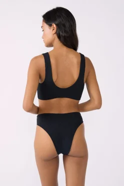 ETAM Triángulos|Top bikini triángulo en material elástico NEGRO