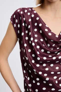 ETAM Manga Corta|Estampadas|Top bénitier à pois IMP FD VIOLET
