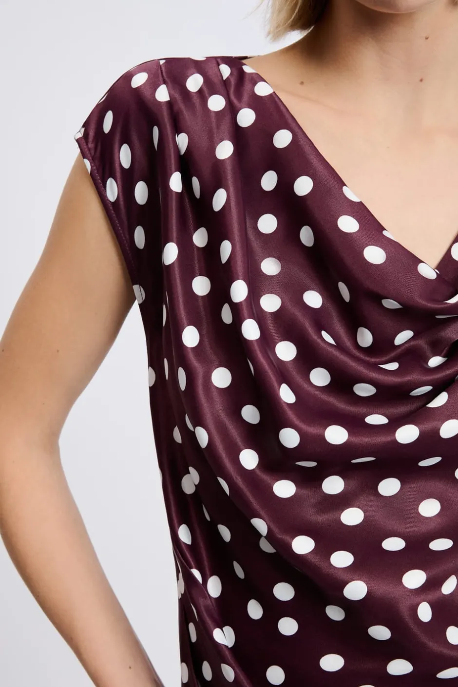 ETAM Manga Corta|Estampadas|Top bénitier à pois IMP FD VIOLET