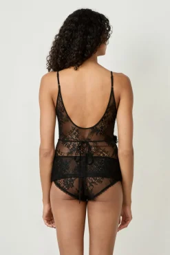 ETAM Pijamas Sexy|Partes De Arriba De Pijama|Top bordado NEGRO