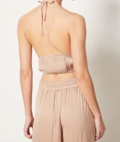 ETAM Partes De Arriba De Pijama|Top camisola satinado BEIGE