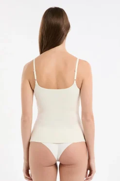 ETAM Cuello En V|Tops Sin Mangas|Top con sujetador integrado crudo