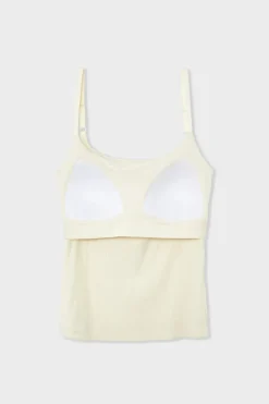 ETAM Cuello En V|Tops Sin Mangas|Top con sujetador integrado crudo