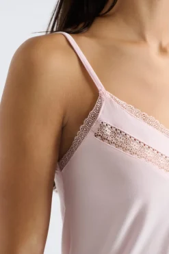 ETAM Partes De Arriba De Pijama|Los Pijamas Más Responsables|Top con tirantes finos de encaje ROSA CLARO