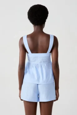 ETAM Partes De Arriba De Pijama|Los Pijamas Más Responsables|Top de algodón AZUL