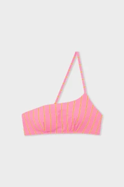 ETAM Tops Brassiere|Top de bikini asimétrico IMP FOND ROSA