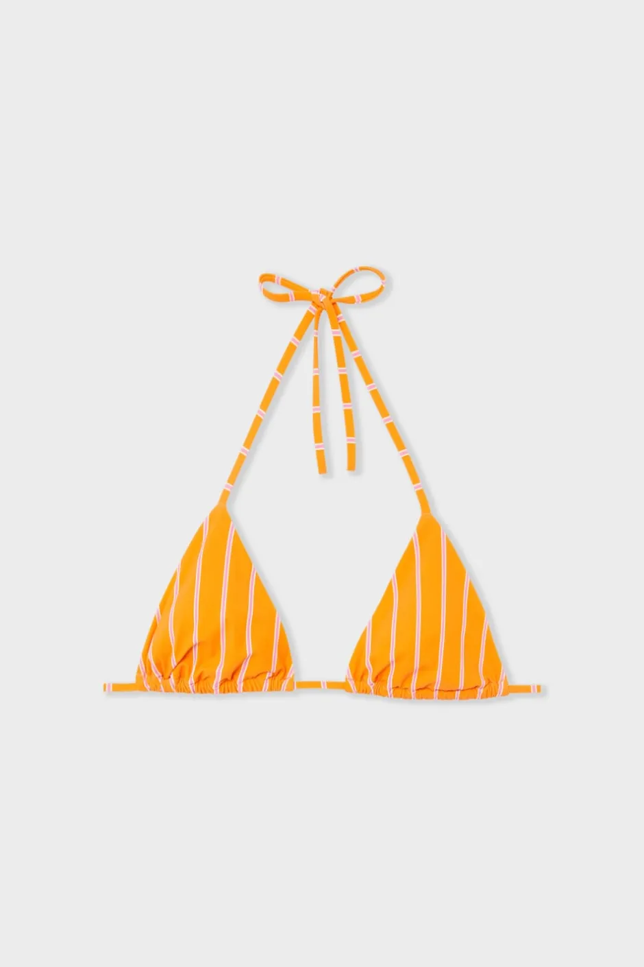 ETAM Triángulos|Top de bikini triangular a rayas IMP FD NARANJA