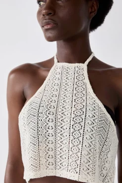 ETAM Túnicas Y Vestidos De Playa|Top de ganchillo CRUDO
